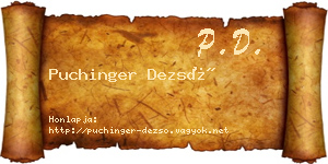 Puchinger Dezső névjegykártya